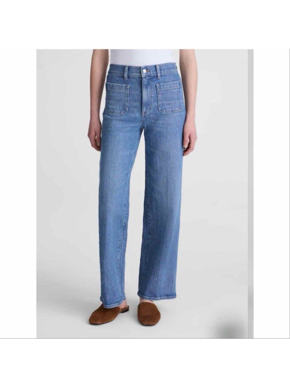 Madewell The Emmett Wide-Leg Full Length Jean Patch Pocket Edition